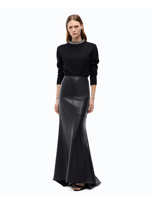 Maglia in misto lana con collo gioiello